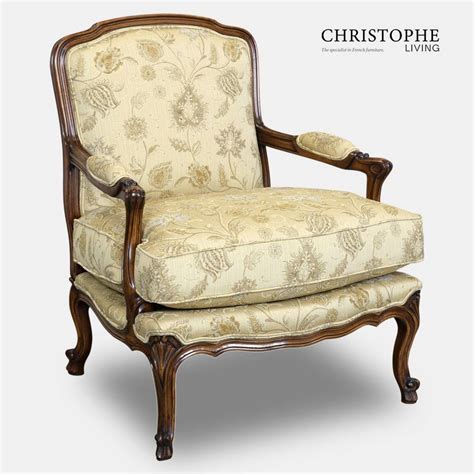 Shop with afterpay on eligible items. Louis XV Bergere in Yellow Floral Fabric | Christophe Living