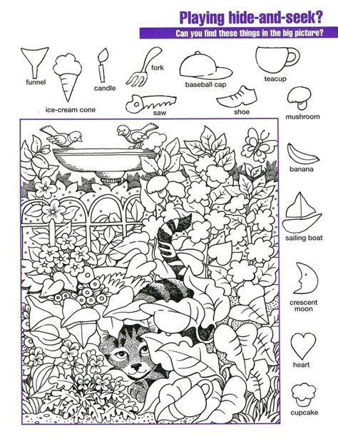 Color pictures of snowflakes, hats & mittens, snowmen, chilly penguins and more! Hidden Pictures Worksheets Printable | Activity Shelter ...