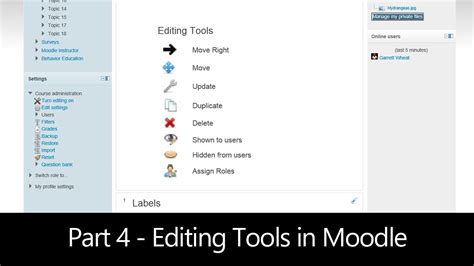 Part 4 Editing Tools In Moodle Moodle How To Youtube
