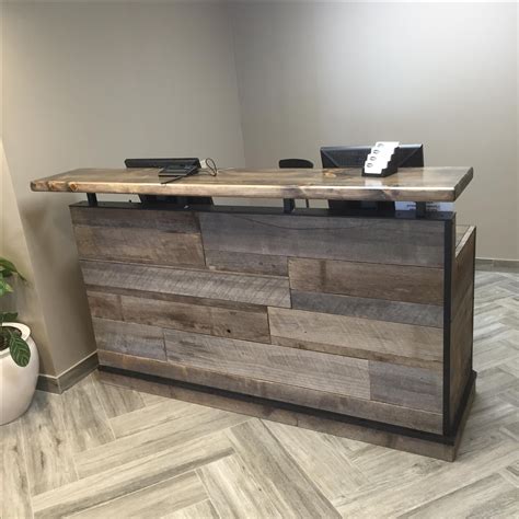 Buy A Hand Crafted Barn Wood Reception Desk Front Counter Hostess