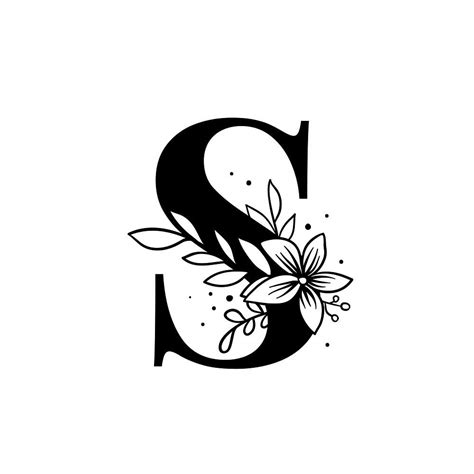 Botanical Capital Letter S Vector Free Vector Rawpixel