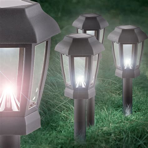 Gerade auf dem balkon und im garten ist der einsatz dieser lampen sehr lohnend. 4er Set LED Solar Lampen Garten Weg Beleuchtung Terrasse ...