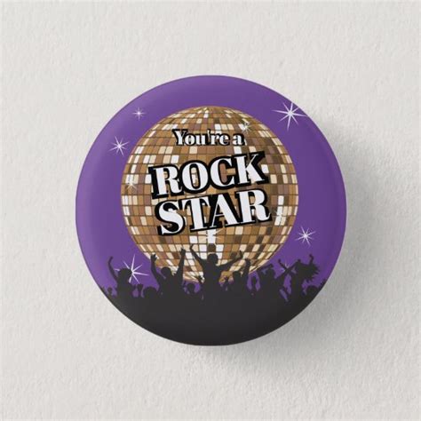 Rock Star Disco Ball Employee Kudos Award Button