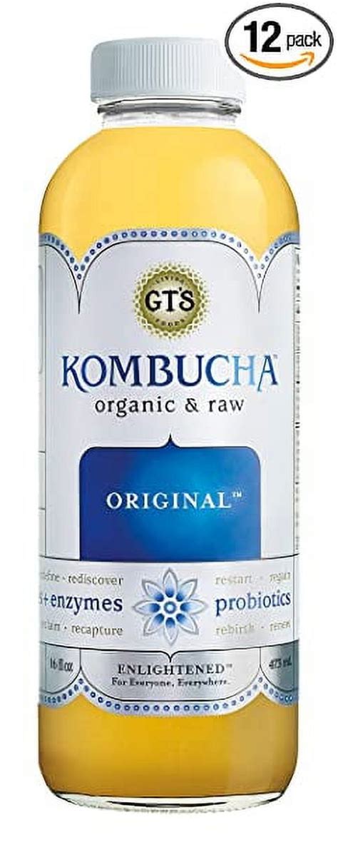 Pack Of 12gts Enlightened Kombucha Organic Raw Kombucha Tea