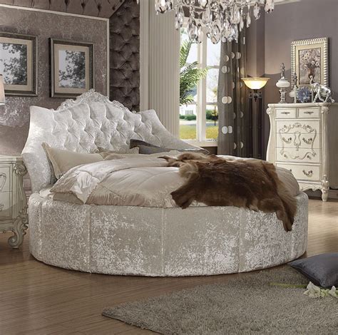 Get the number and type of shelves, drawers, and organisers you need, depending on the clothes and items you want to store. Acme Versailles Ivory Velvet Round Bed | Luxury bedroom ...