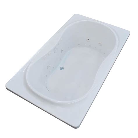 Jets positioned to massage neck/shoulders and lumbar/lower back areas. Universal Tubs Star 6 ft. Rectangular Drop-in Whirlpool ...