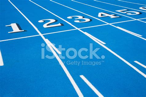 Blue Racetrack Starting Line Stock Photo Royalty Free Freeimages
