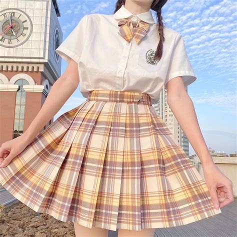Japanese Uniform Seifuku High School Skirts Sailormoon Uniform Sexy Tiktok Ribbon And Skirt Set
