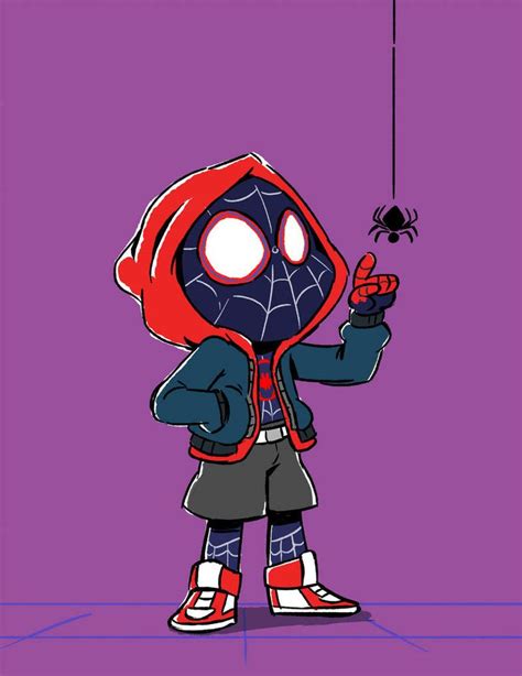 Mini Miles Morales By Nicparris Spiderman Art Spiderman Drawing