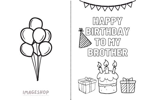 happy birthday coloring pages for brother