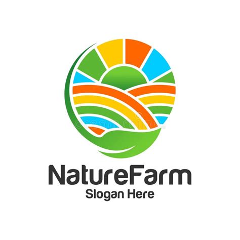 Color Farm Logo Design Template Farm Logo Concept Vector Stock