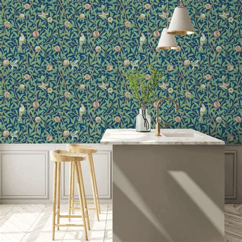 Bird And Pomegranate Wallpaper Bluesage By Morris And Co 216815