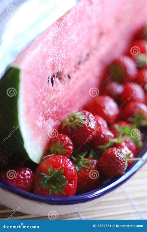 Watermelon And Strawberries Stock Image Image Of Still Details 2639681