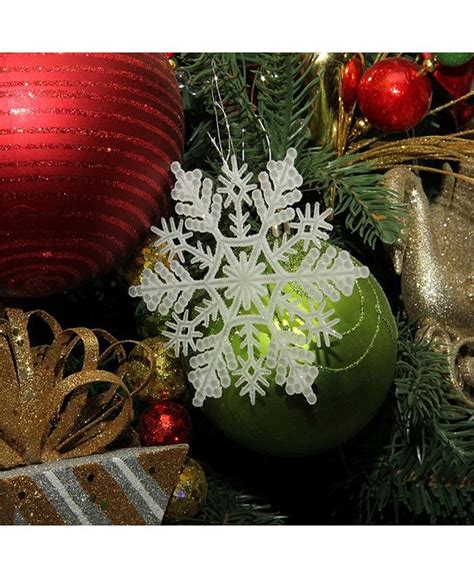 Northlight Club Pack Of Glitter Snowflake Christmas Ornaments Macys