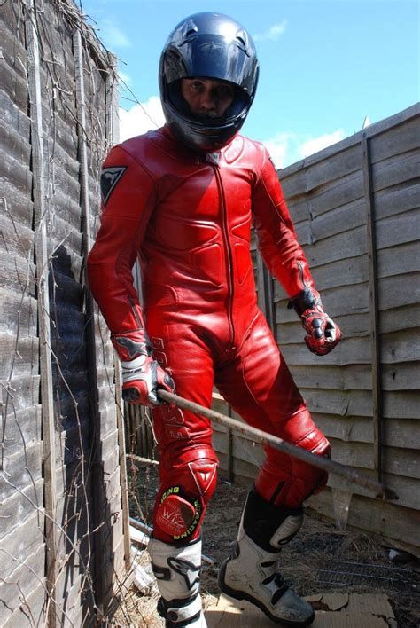 Great variety of motorbike suits, buy cheap motorbike leather suits. My red dainese safety pro. Cool suit. | Motorcycle ...
