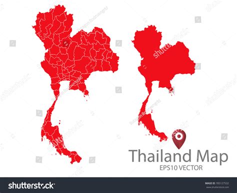 Couple Set Mapred Map Thailandvector Eps10 Stock Vector Royalty Free