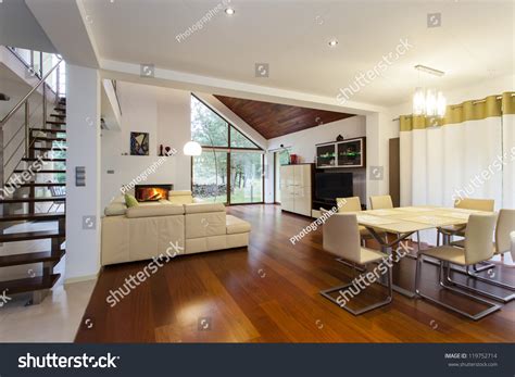 They can add welcome color and a unifying. Ground Floor Of Modern House With Wooden Floor Stock Photo 119752714 : Shutterstock