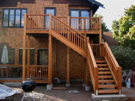 The deck stair handrail mounted ladder is typically made of wood or metal and requires a simple installation procedure for most households. deck ideas | Outdoor stair railing, Outdoor stairs ...