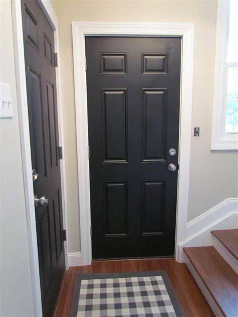 Beautiful I Love The Black Doors With White Trim And Wood Floors Its