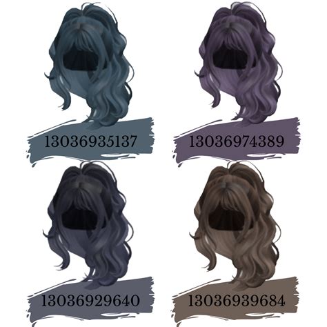 Roblox Hair Codes Navy Blue Hair Green Hair Purple Hair Brown Hair