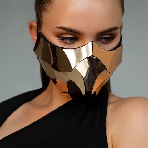 Pale Gold Mirror Poly Face Mask By Etereshopm113 Etsy