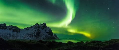 2560x1080 Resolution Aurora Borealis Hd Green Night 2560x1080