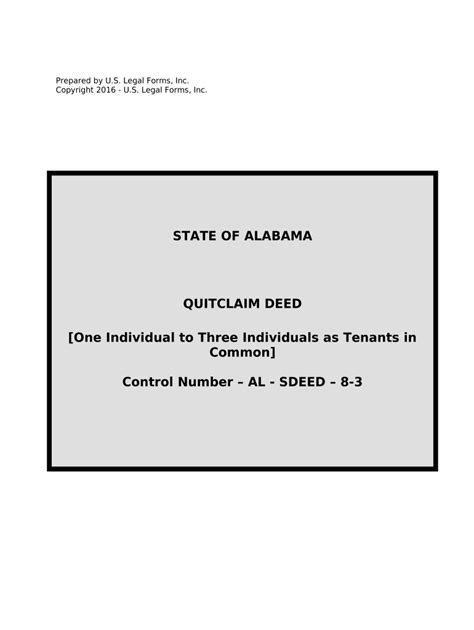 Quitclaim Deed Alabama Fill Out And Sign Online Dochub