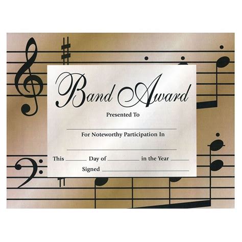 Band Award Certificates Set Of 10 At The Music Stand In 2022 Award