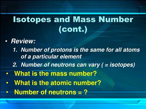 PPT - Isotopes and Mass Number PowerPoint Presentation ...