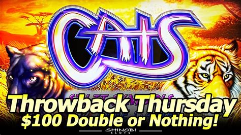 Cats Slot Machine First Time Playing It 100 Double Or Nothing