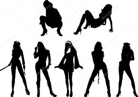 Silhouette Sexy Girls — Stock Vector © Sattva 3134328
