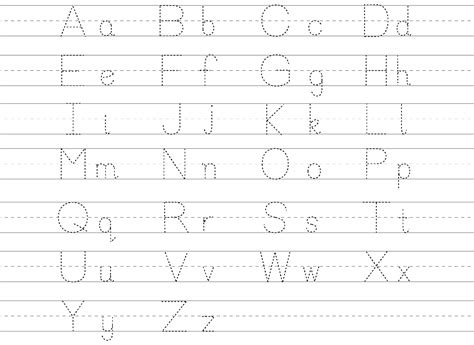 Trace lowercase and uppercase alphabet activity