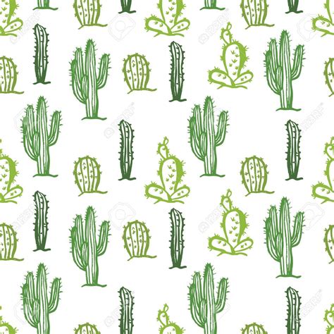 Cactus Seamless Colour Background Vector Cactus Backgrounds Cactus