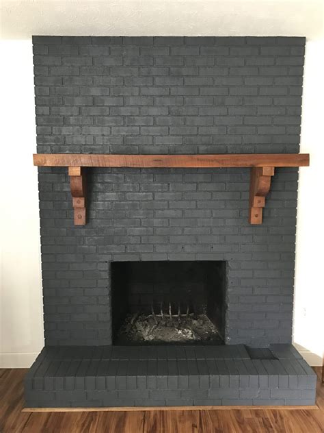 Painting Our Fireplace Grey The Barn Brick Fireplace Remodel White