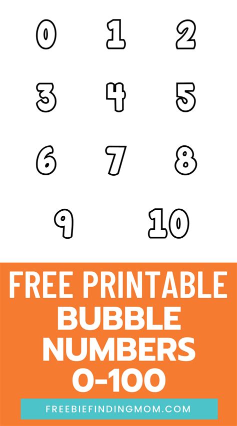 Free Printable Number Bubble Letters Bubble Numbers 0 100 Bubble Numbers Free Printable