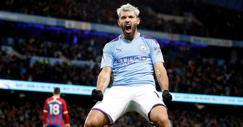 Sergio Aguero Celebrates After Scoring For Manchester City Planet