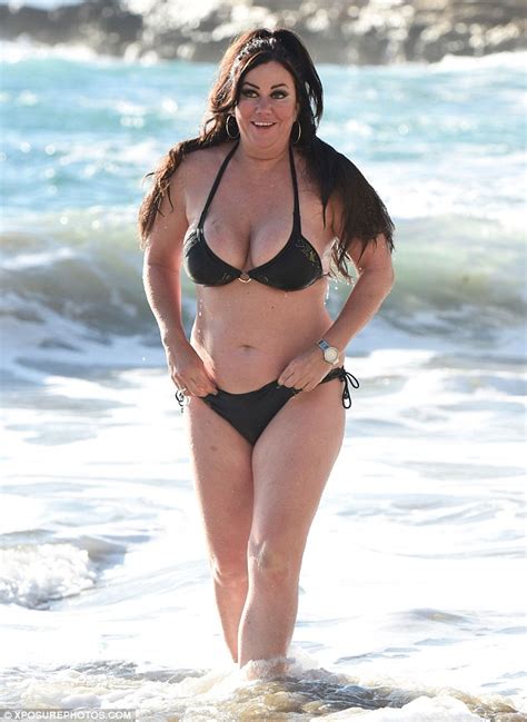 Big Brother S Lisa Appleton Spills Out Of Her Tiny Black Bikini In Spain Daily Mail Online