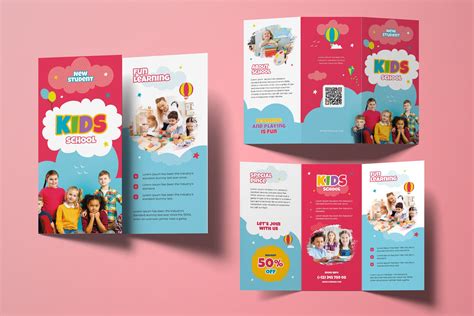 Trifold Brochure Kids School Ui Creative