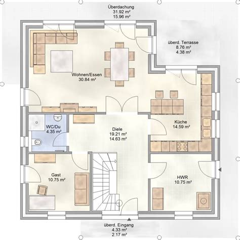 Schlüsselfertig als fertighaus hier informieren. ART 192 - mediterraner Stadtvilla Grundriss | Haus grundriss