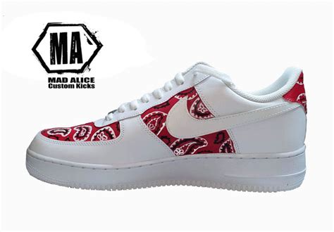 Bandana Custom Af1 Shoes Mad Alice Custom Kicks