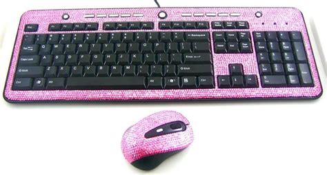 Planning on buying a new mouse? pink rhinestone keyboard & mouse (With images) | Purse ...