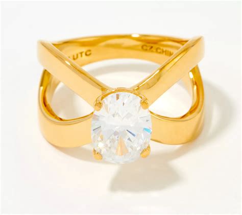 "As Is" Diamonique x Kathy Levine Icon Ring 14K Plated - QVC.com