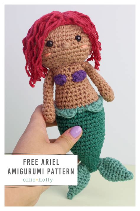 Free Ariel Little Mermaid Amigurumi Crochet Pattern Ollie Holly