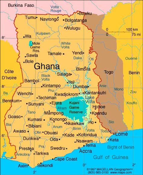 Ghana Map Of Africa Political Map Of Ghana Ezilon Maps Survey