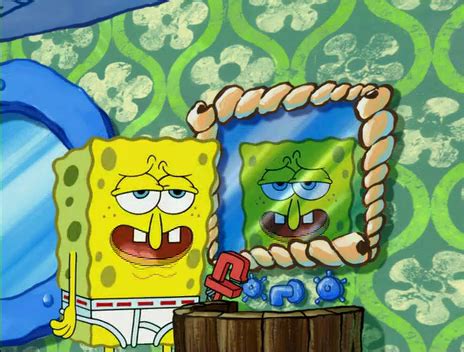 He lies to patrick, sandy and the krusty krab customers describing that he defeated an outlaw. SpongeBuddy Mania - SpongeBob Episode - Blackened Sponge