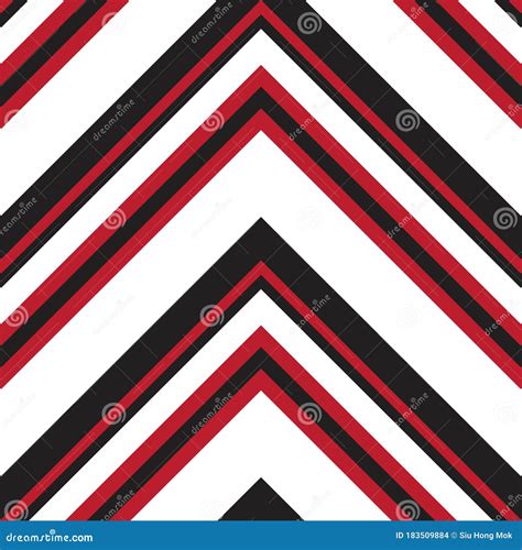 Red Chevron Diagonal Stripes Seamless Pattern Background Stock Vector