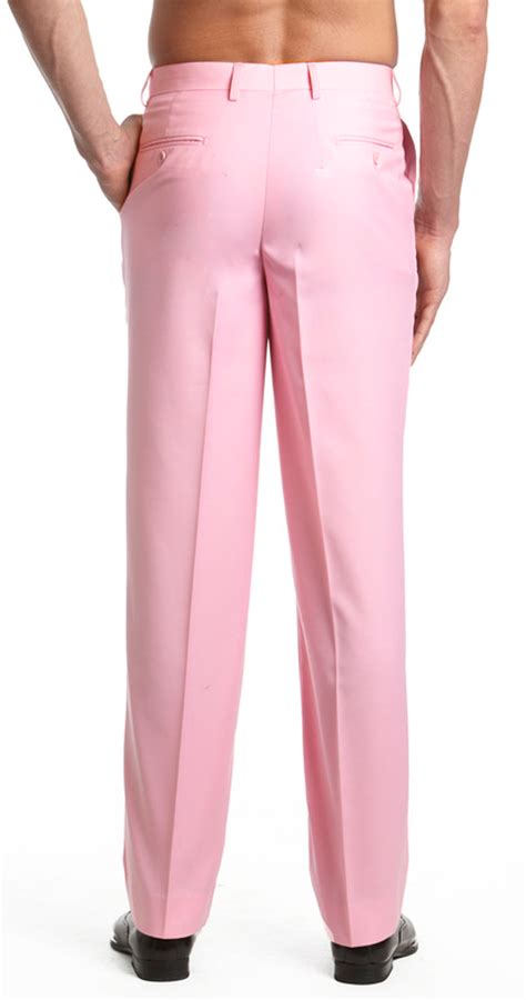 Mens Pink Dress Pants Concitor Clothing Trousers
