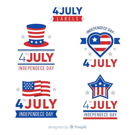 Free Vector Fourth Of July Badge Collection