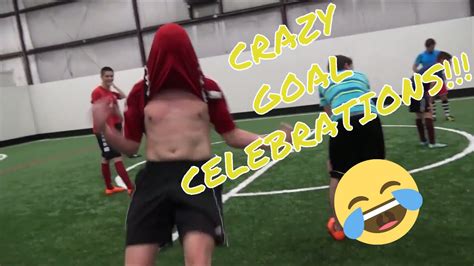 Crazy Goal Celebrations Highlights Of Indoor Soccer Match Blue Vs