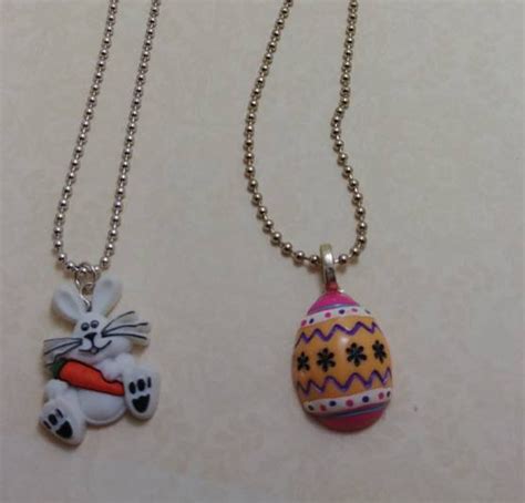 Easter Necklace Easter Egg Necklace Easter Bunny Necklace Fun Etsy